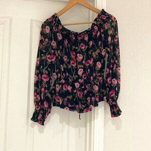 White House Black Market Floral Blouse